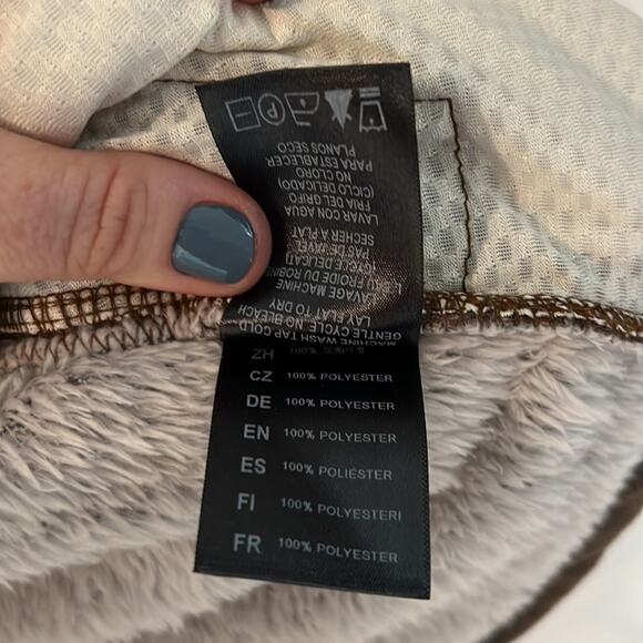 Kuhl flight jacket Stone women’s size medium off white pile fleece brown leather - Picture 8 of 8